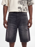 Black Washed Denim Jorts